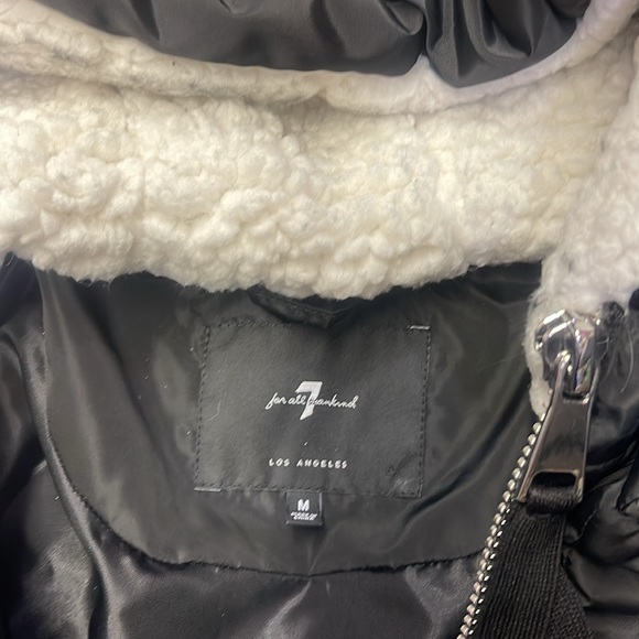 7 For All Mankind Medium Puffy Jacket Black - Picture 3 of 5